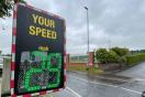 Speed measuring device installed outside Newtownstewart primary school