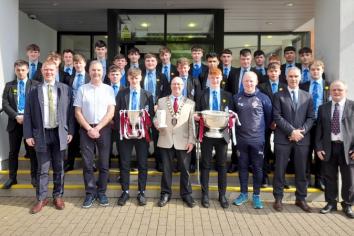 Council hosts reception for MacRory and Hogan Cup winners Omagh CBS