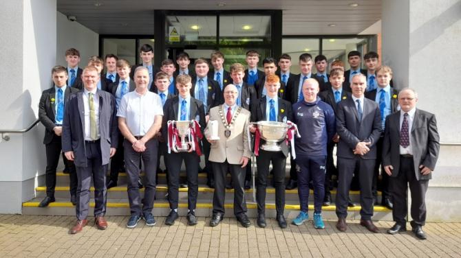 Council hosts reception for MacRory and Hogan Cup winners Omagh CBS