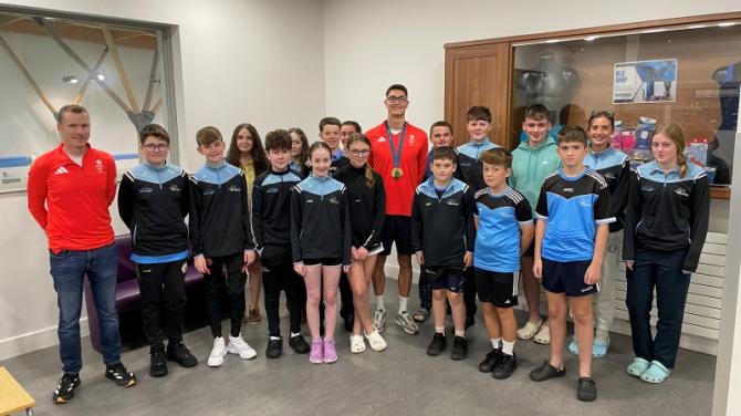 Olympic gold medallist visits Strule Dolphins