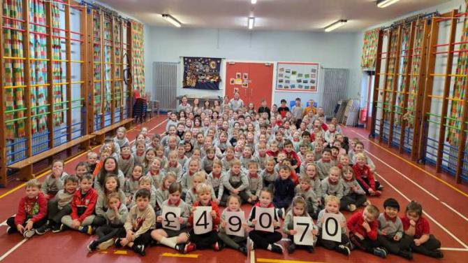 Aughnacloy Primary School raises record breaking &pound;49,000 in Cash For Kids Challenge!