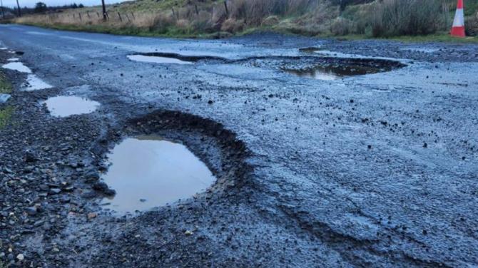 Motorist raises safety concerns over potholes on Broughderg Road